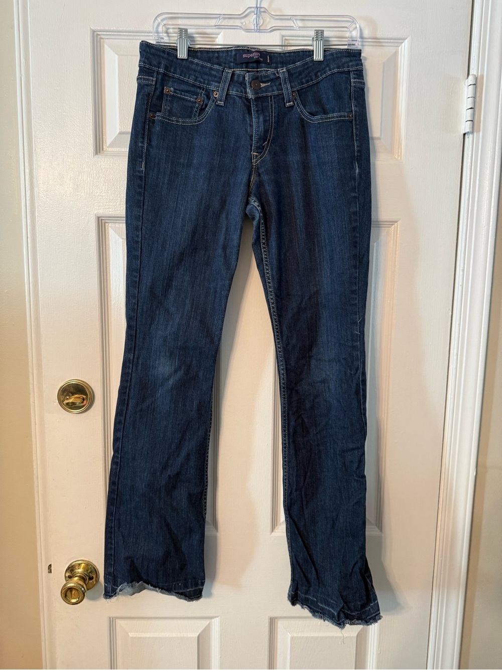 Levi's Indigo Blue Flare Jeans with Raw Hem